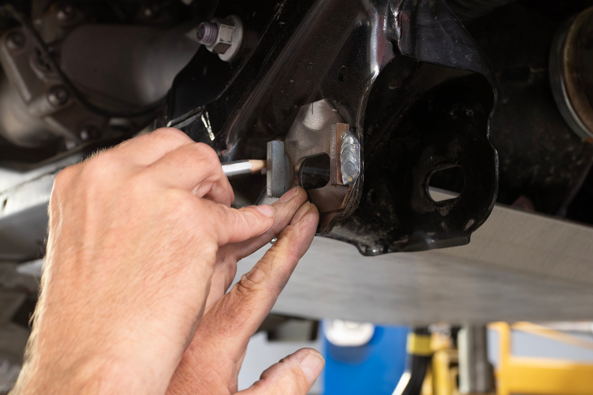 '24+ Tacoma Lower Control Arm Cam Tab Gussets Front View