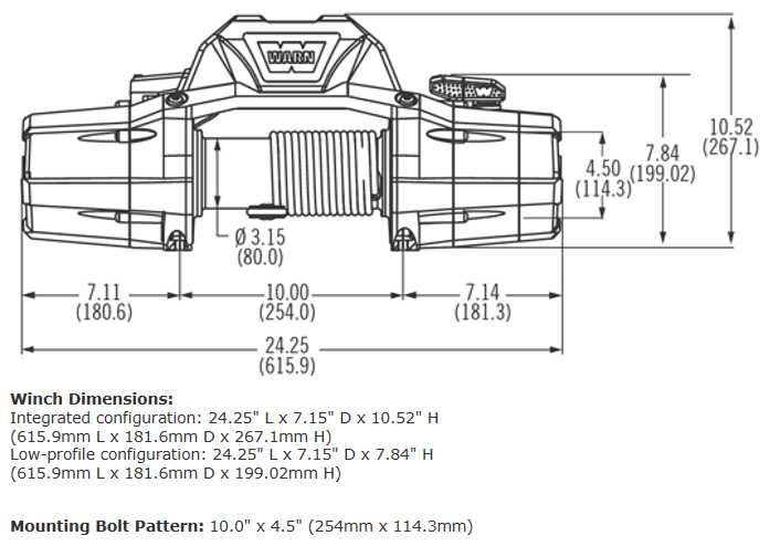 ZEON 8-S Winch W/Spydura Synthetic Rope