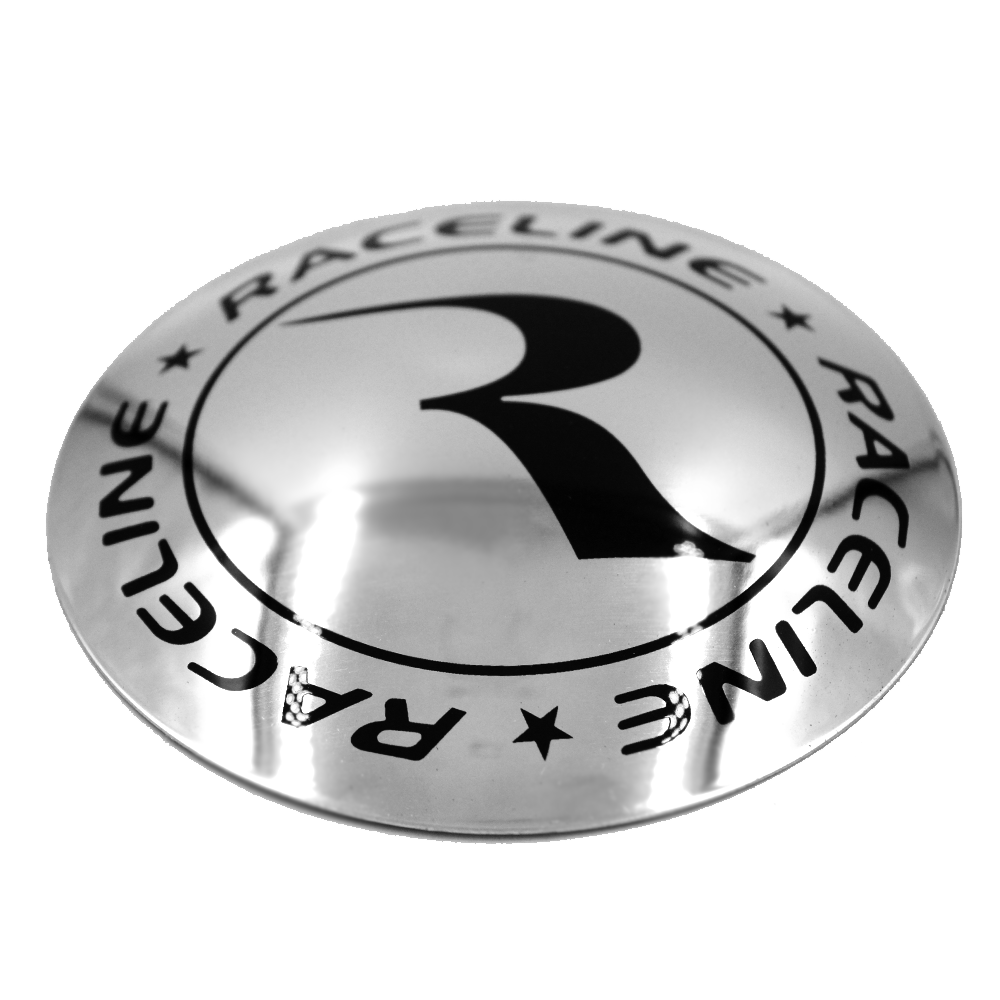 RACELINE DECAL LOGO FOR 8X6.5/170 LUG CAP CHROME Front View