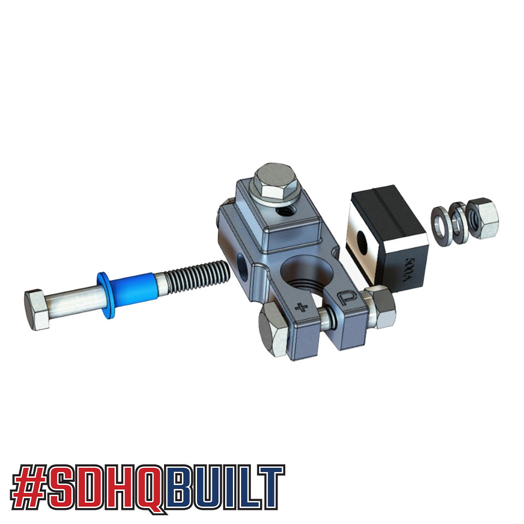 SDHQ Built Billet Battery Terminal 500 Amp Fuse Kit