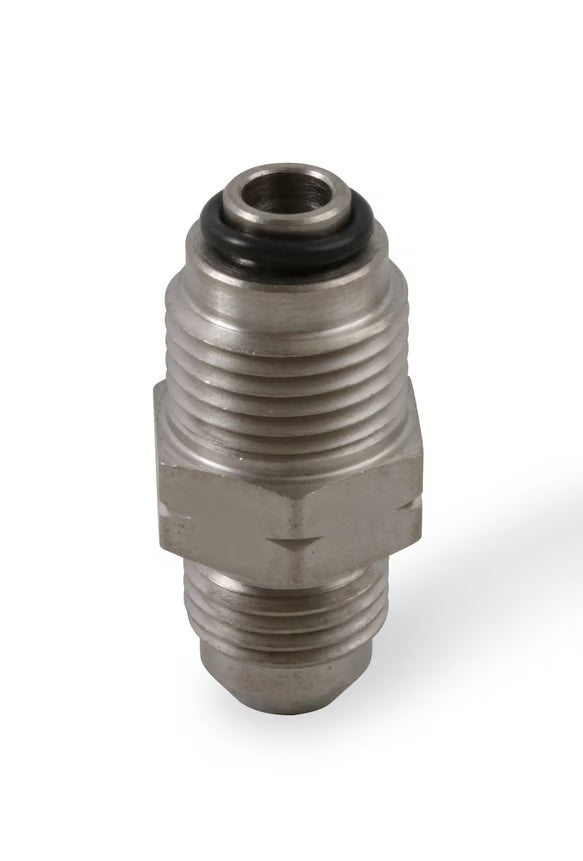 Earl's -6 AN Male to 16mm x 1.50 Male Front View Silver