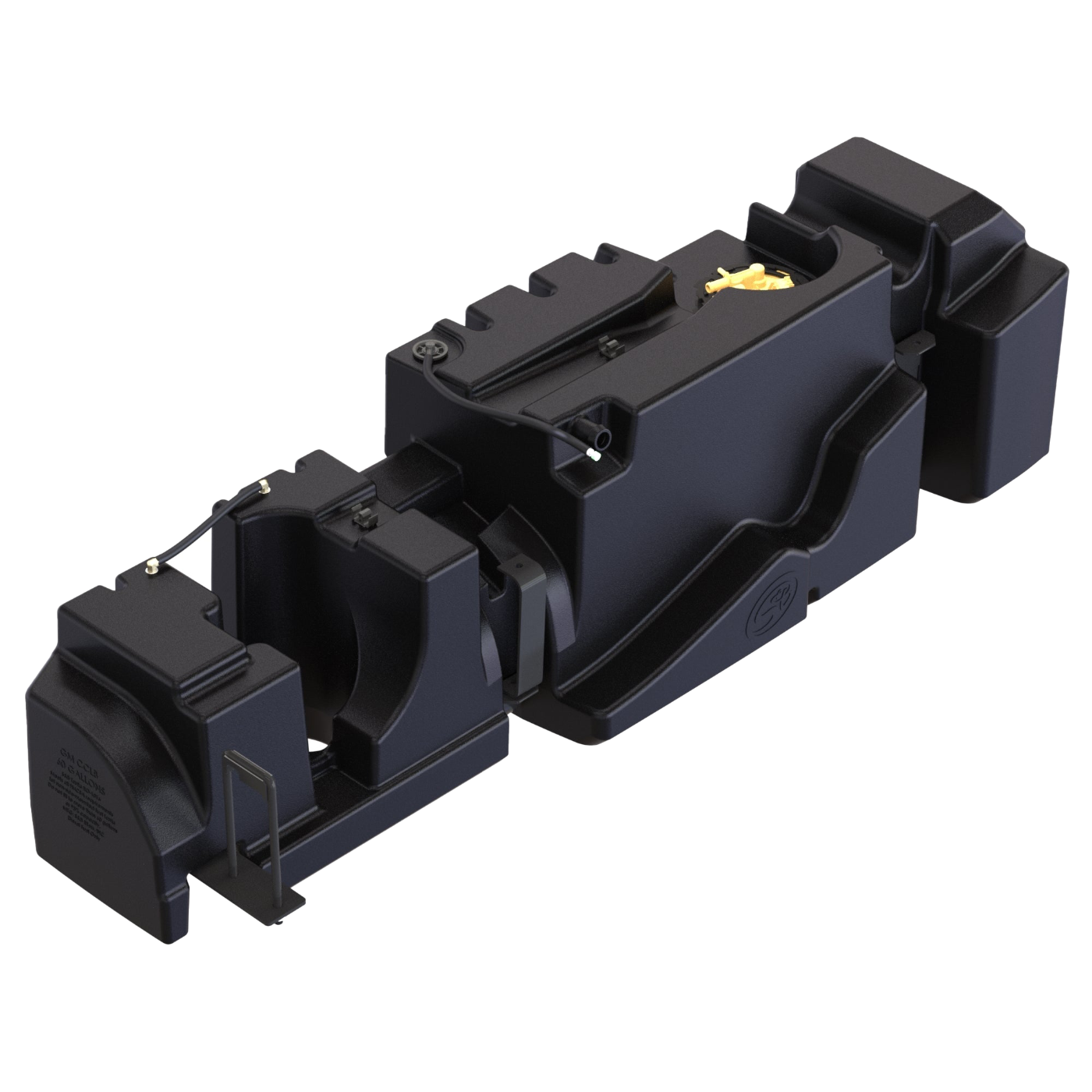 S&B 60 Gallon Replacement Fuel Tank for 2020-2023 Chevy Silverado/GMC Sierra 2500 3500 Crew Cab Long Bed Front View