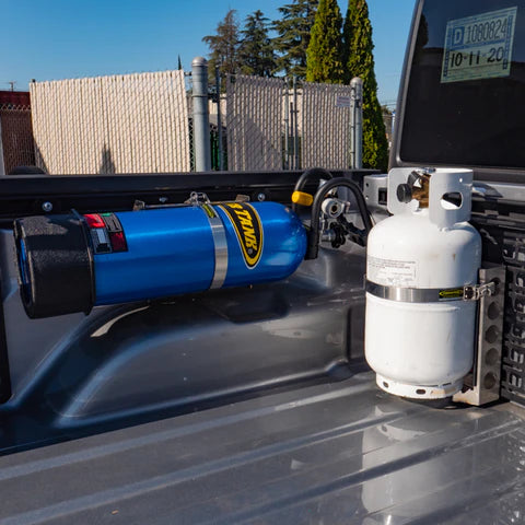 15 lb. MOLLE/Pickup Edition Power Tank for Bedside Rack Mounts | Candy Blue | HP250i Regulator