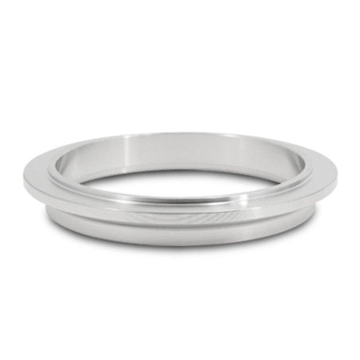 Stainless Steel Turbo Outlet Flange for Precision Turbo CAE 5 and CAE 6 series 90mm O.D. V-Band Flange, 77mm diameter mating ring (suits 3" O.D. tubing) Front View