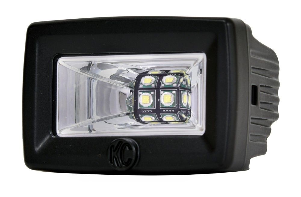 KC HiLites 2" C-Series C2 LED - Single Light - 20W Flood Beam Front View