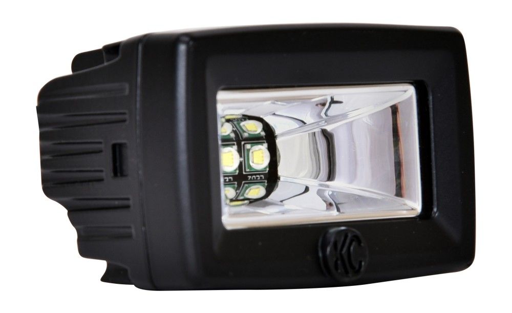 KC HiLites 2" C-Series C2 LED - Single Light - 20W Flood Beam Front View
