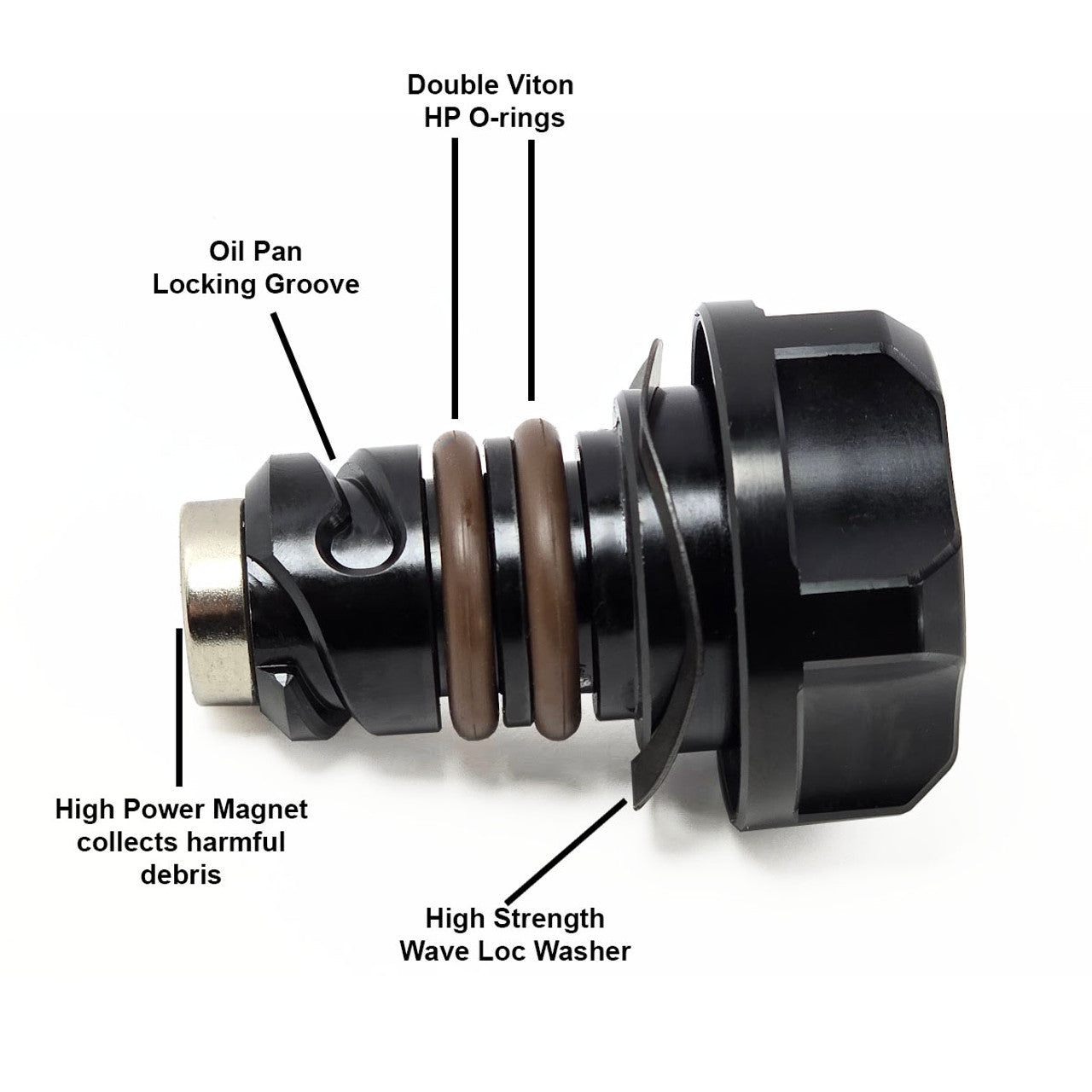 UPR Ford Oil Drain Plug for Mustang, F150, Raptor, Edge, Explorer, Bronco Front View