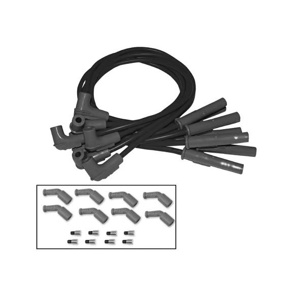 Universal Super Conductor Spark Plug Wire Set LS Engines Front View Black