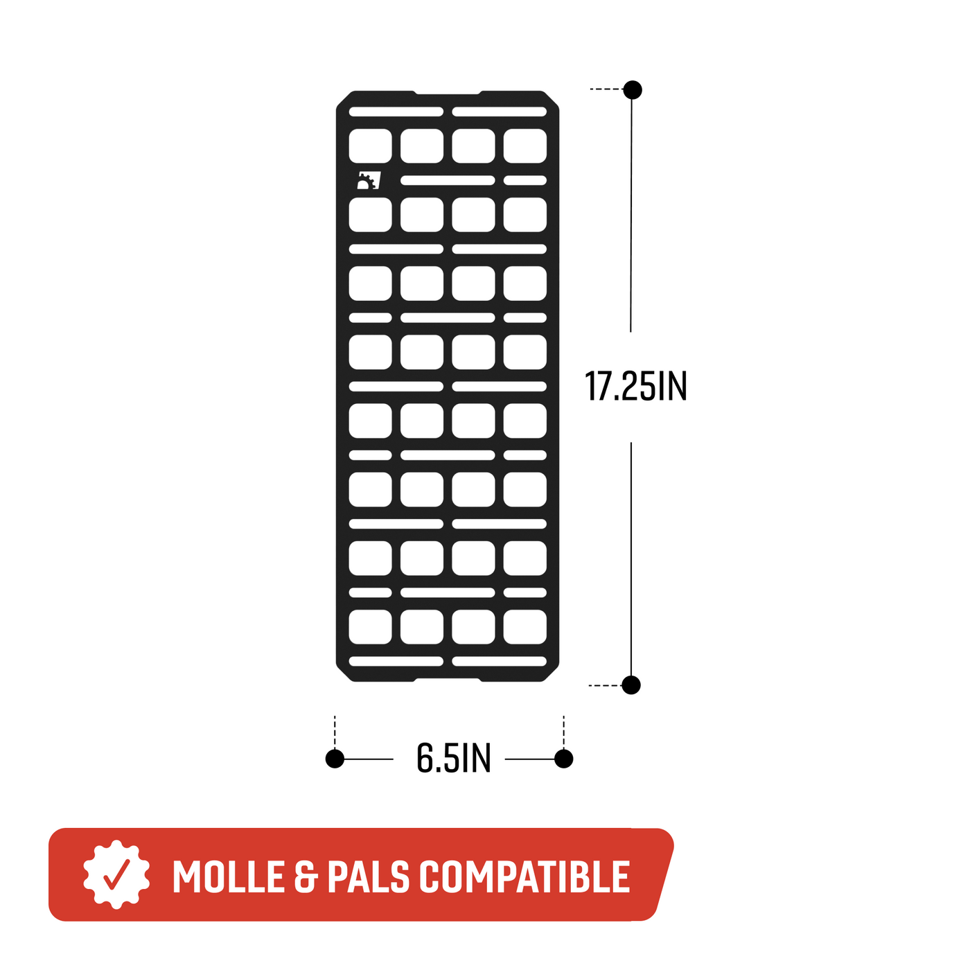 Tech Plate - 6.5"x17.0" | Universal MOLLE Mounting Panel Front View