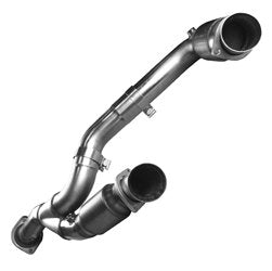 3" SS Catted Y-Pipe. 2007-2008 GM Truck 4.8L/5.3L/6.0L. Connects to OEM. Front View