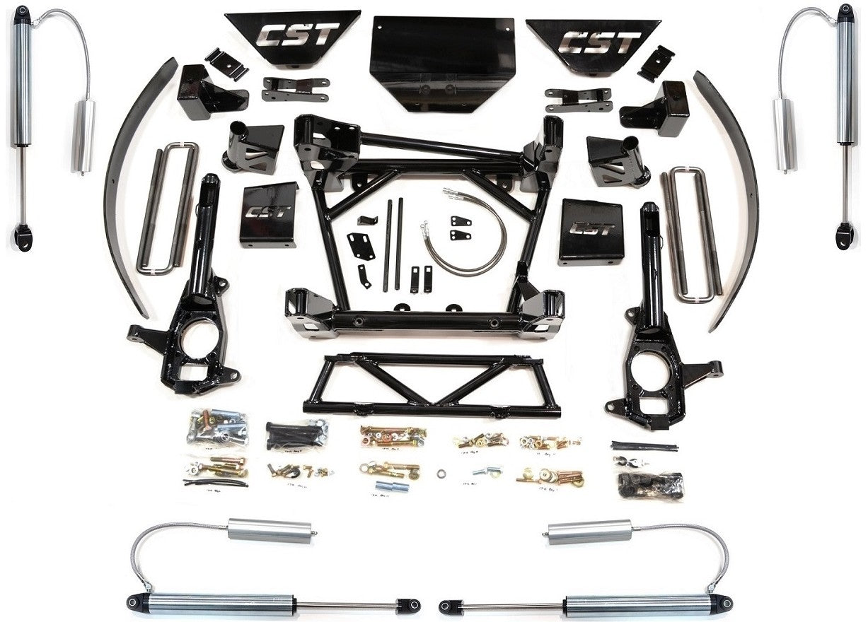 CST 11-19 GM 2500 / 3500 8-10″ Stage 4 Suspension System (w/ Rear Blocks & Add A Leafs) Front View
