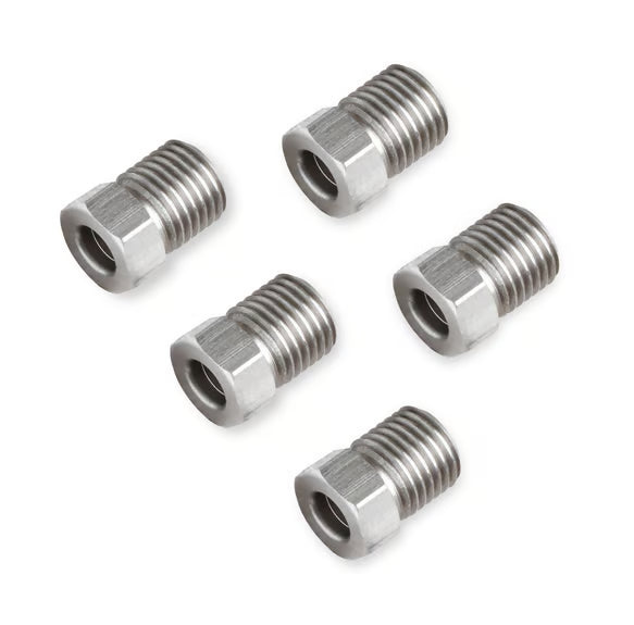 Earl's Hardline Tube Nut 5 pieces Front View Silver