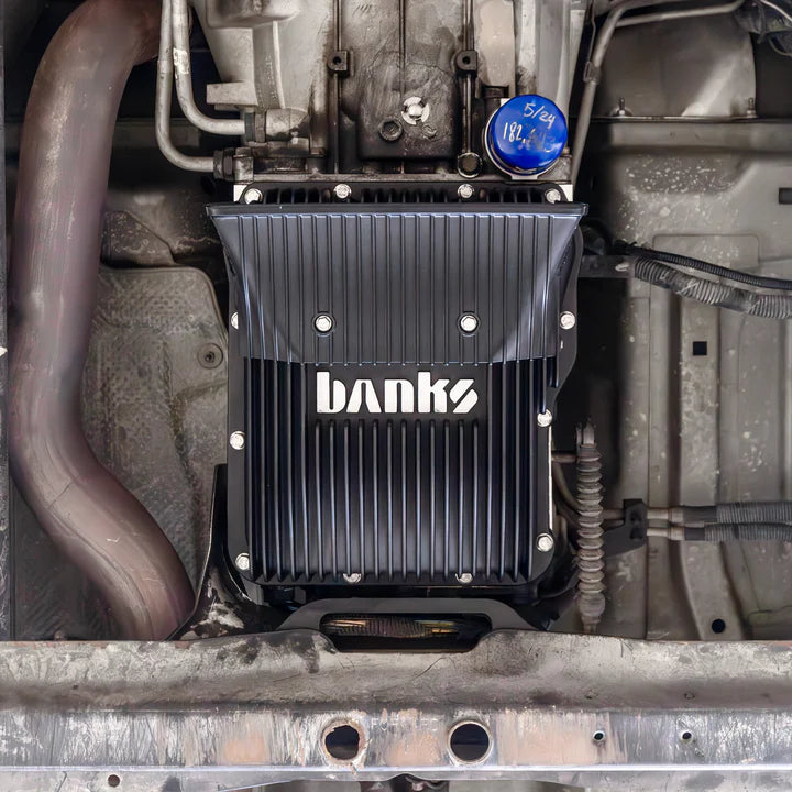 '01-19 Chevy/GMC 2500/3500 Ram-Air Transmission Pan Display on Vehicle