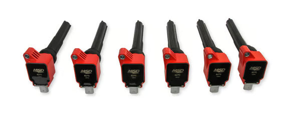 MSD Ignition Coil - Ford EcoBoost - 3.5L V6 - Red - 6-Pack Top View Red