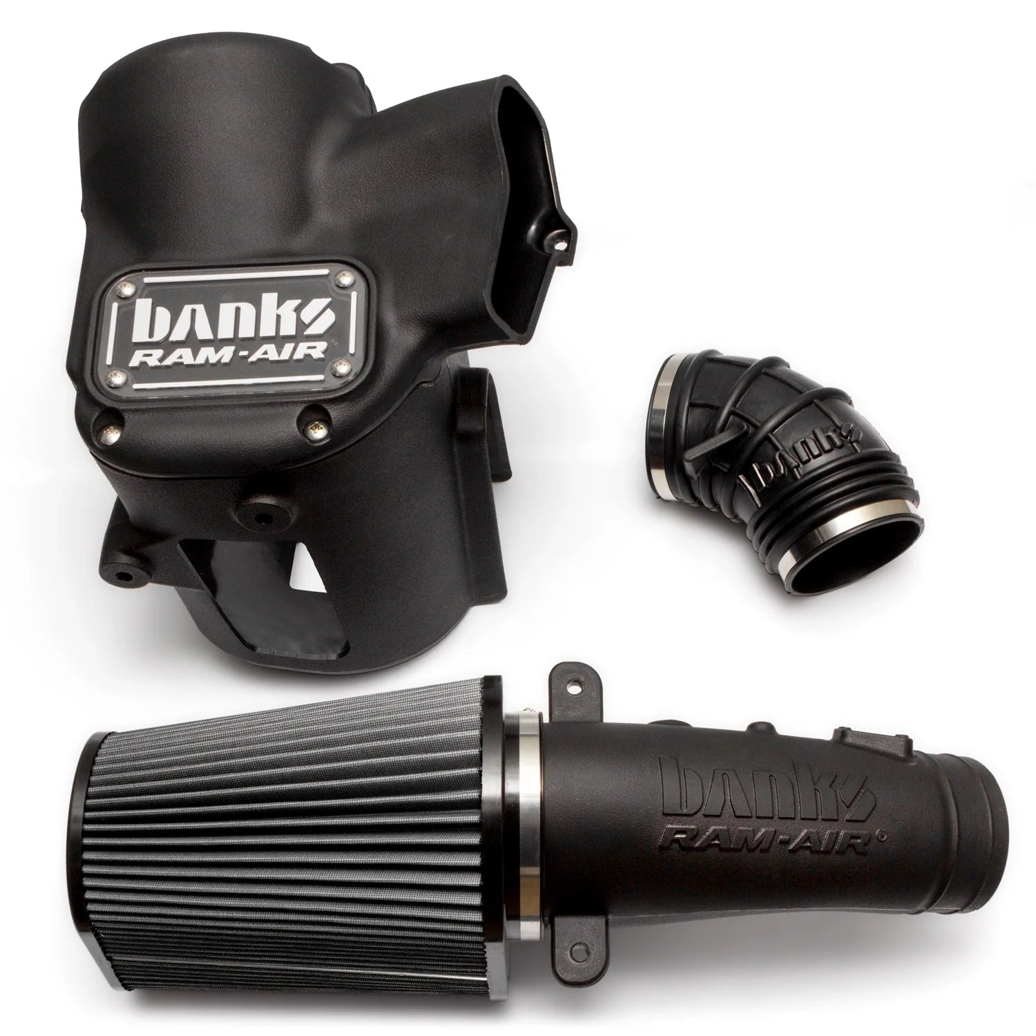 Ram-Air® Oiled or Dry Filter, Cold Air Intake System Front View Grey