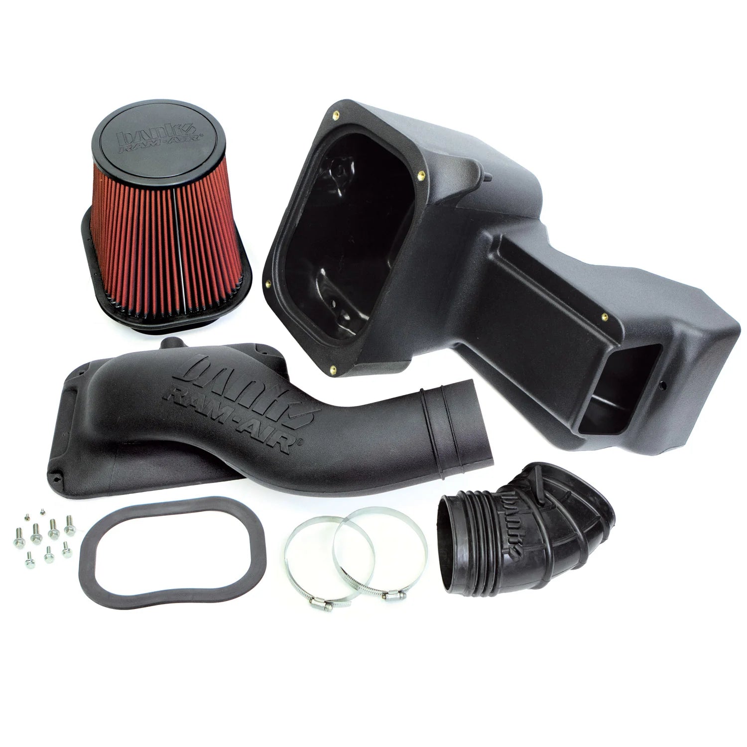 Ram-Air® Oiled or Dry Filter, Cold Air Intake System Front View Red