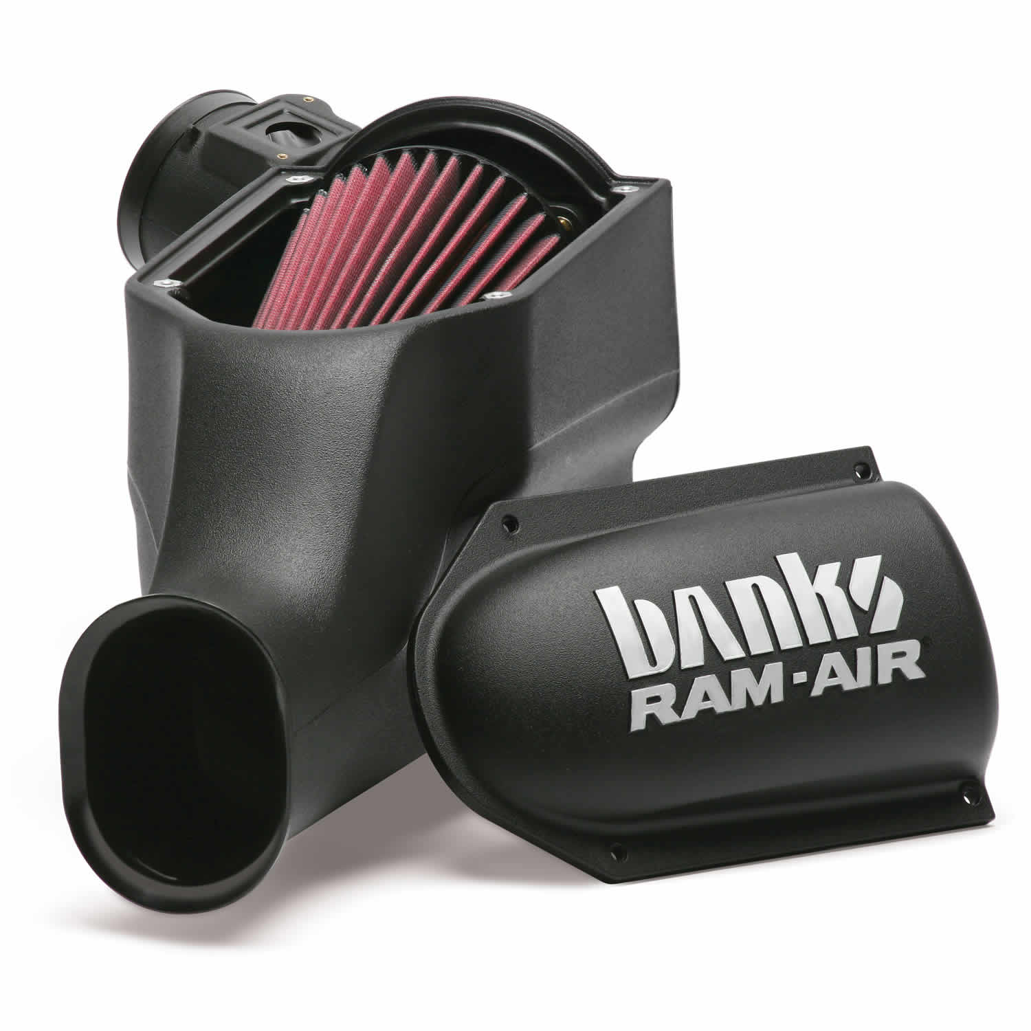 Ram-Air® Oiled or Dry Filter, Cold Air Intake System Front View Red