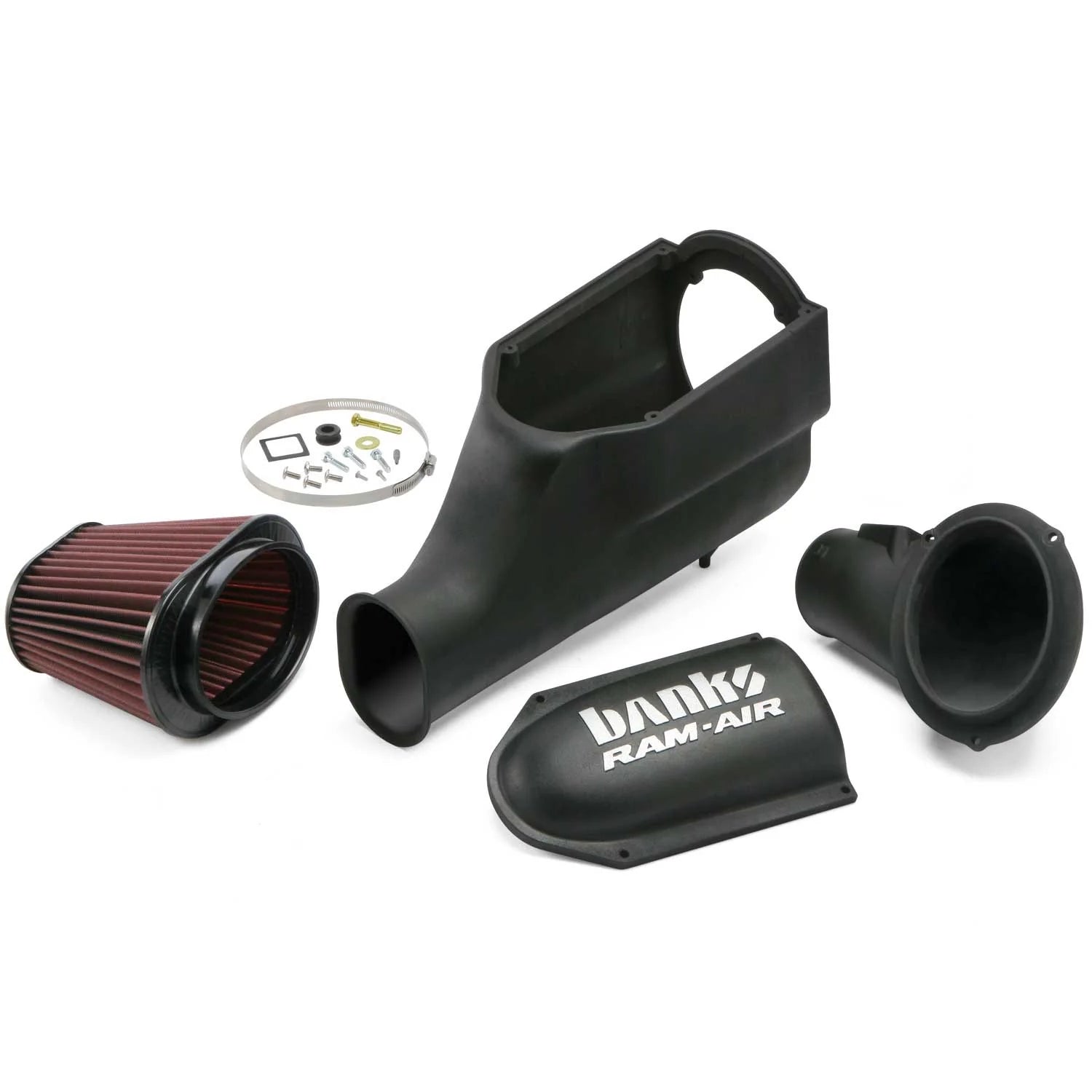 Ram-Air® Oiled or Dry Filter, Cold Air Intake System Front View Red