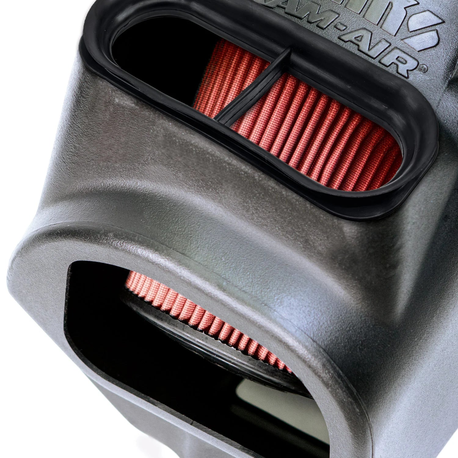 Banks Ram-Air® Big-Ass Oiled or Dry Filter, Cold Air Intake System Front View Red