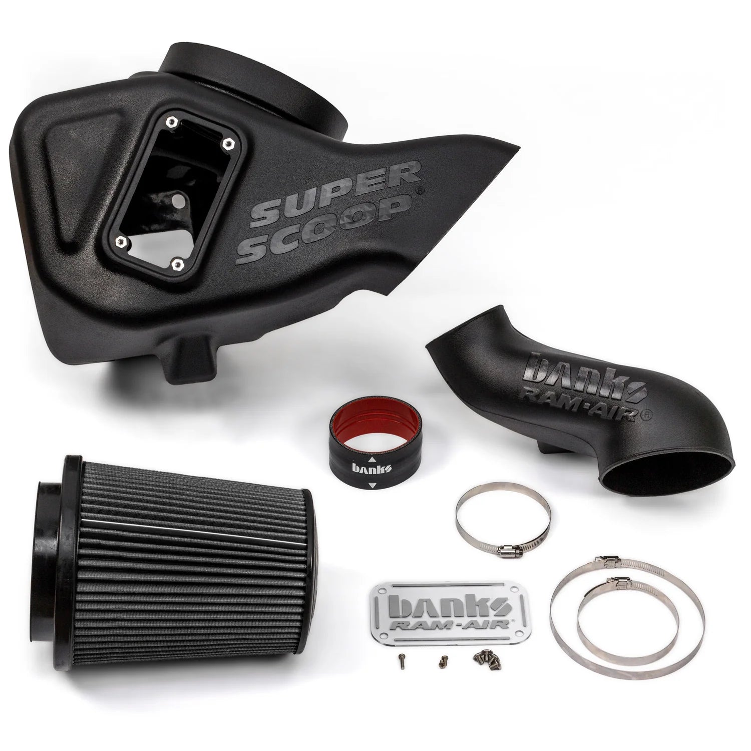 Ram-Air® Oiled or Dry Filter, Cold Air Intake System Front View Black