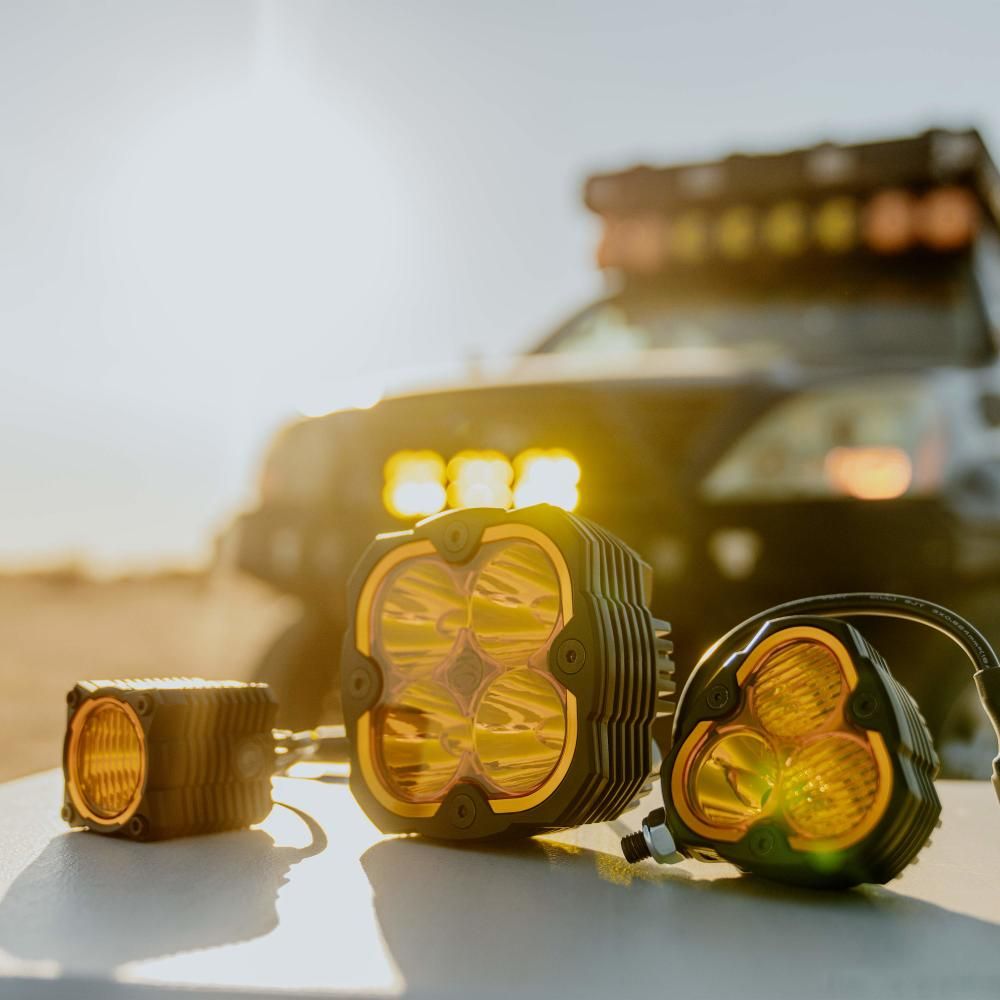 KC HiLites FLEX ERA 1 | Performance Yellow Spread Beam Lens Front View