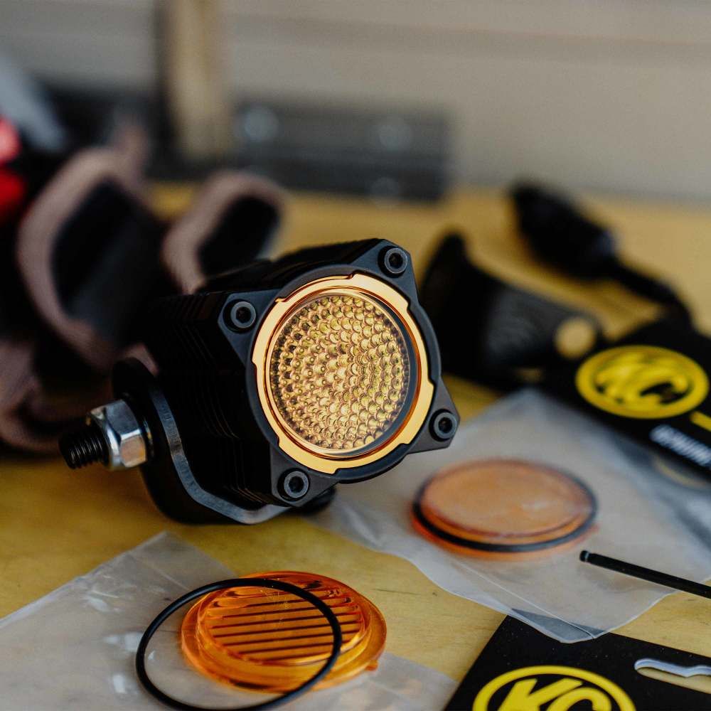 KC HiLites FLEX ERA 1 - Performance Yellow Flood Beam Lens Front View
