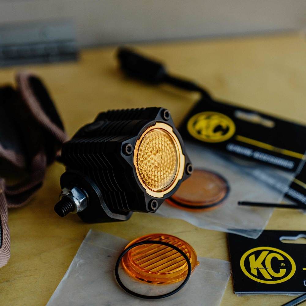 KC HiLites FLEX ERA 1 - Performance Yellow Flood Beam Lens Front View