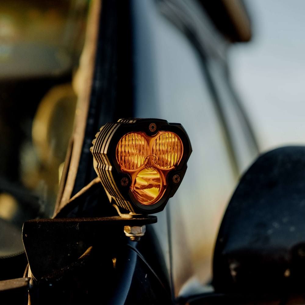 KC HiLites FLEX ERA 3 LED Light - Performance Yellow Combo Beam Lens Front View