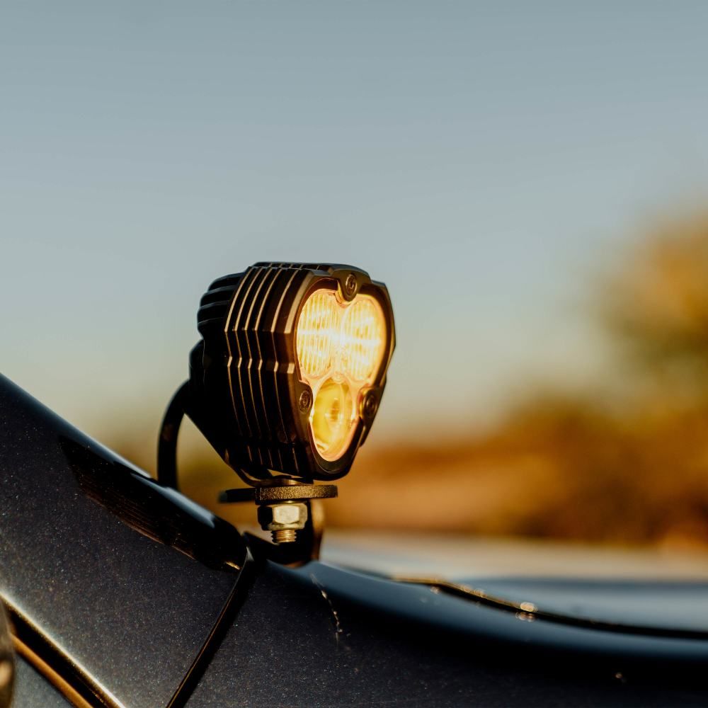 KC HiLites FLEX ERA 3 LED Light - Performance Yellow Combo Beam Lens Front View