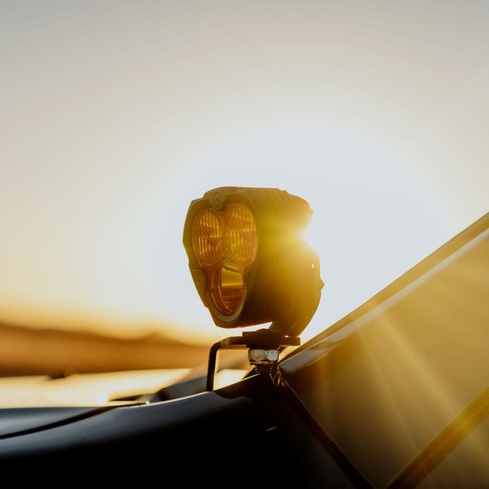 KC HiLites FLEX ERA 3 LED Light - Performance Yellow Combo Beam Lens Front View