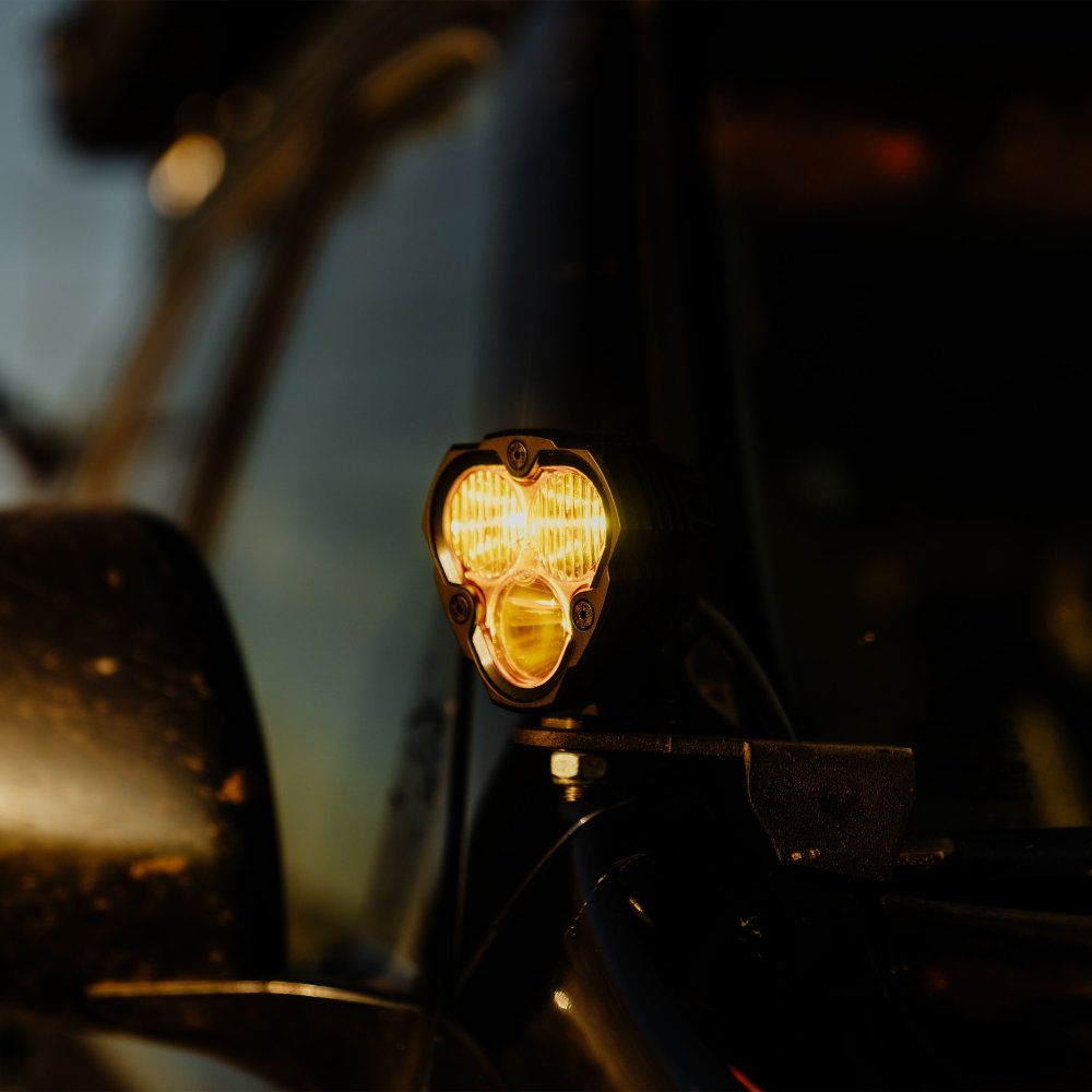 KC HiLites FLEX ERA 3 LED Light - Performance Yellow Combo Beam Lens Front View
