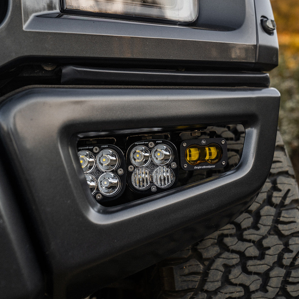 17-20 Ford Raptor Squadron/S2 SAE “Pro” Fog Pocket Light Kit close-up Display on Vehicle