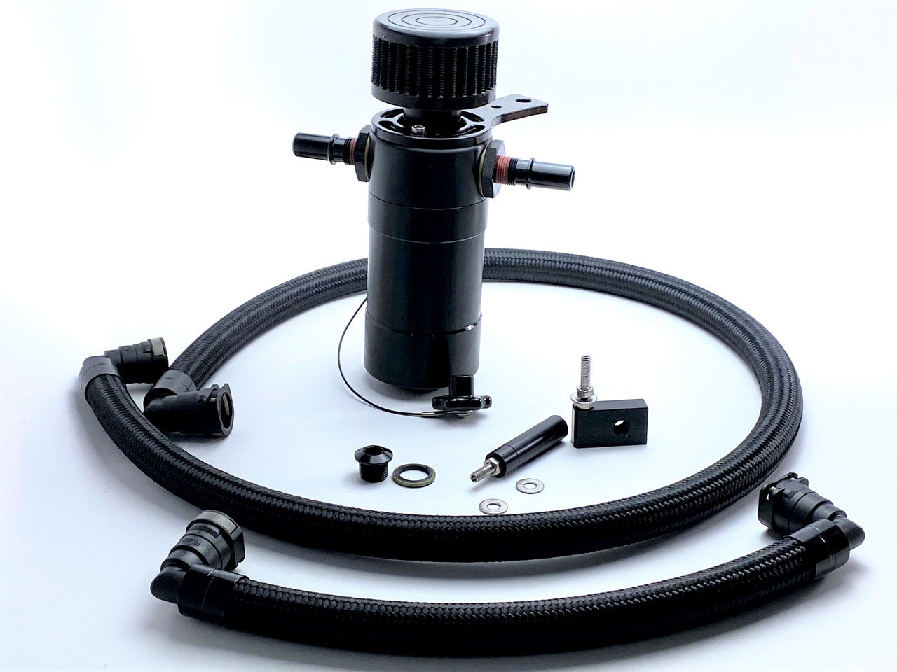 21-24 F150 5.0 Breather Tank, Plug-N-Play Front View