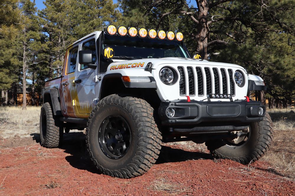 KC HiLites Cover; 6" Vinyl Black w/ Yellow KC Soft (pr) Front View