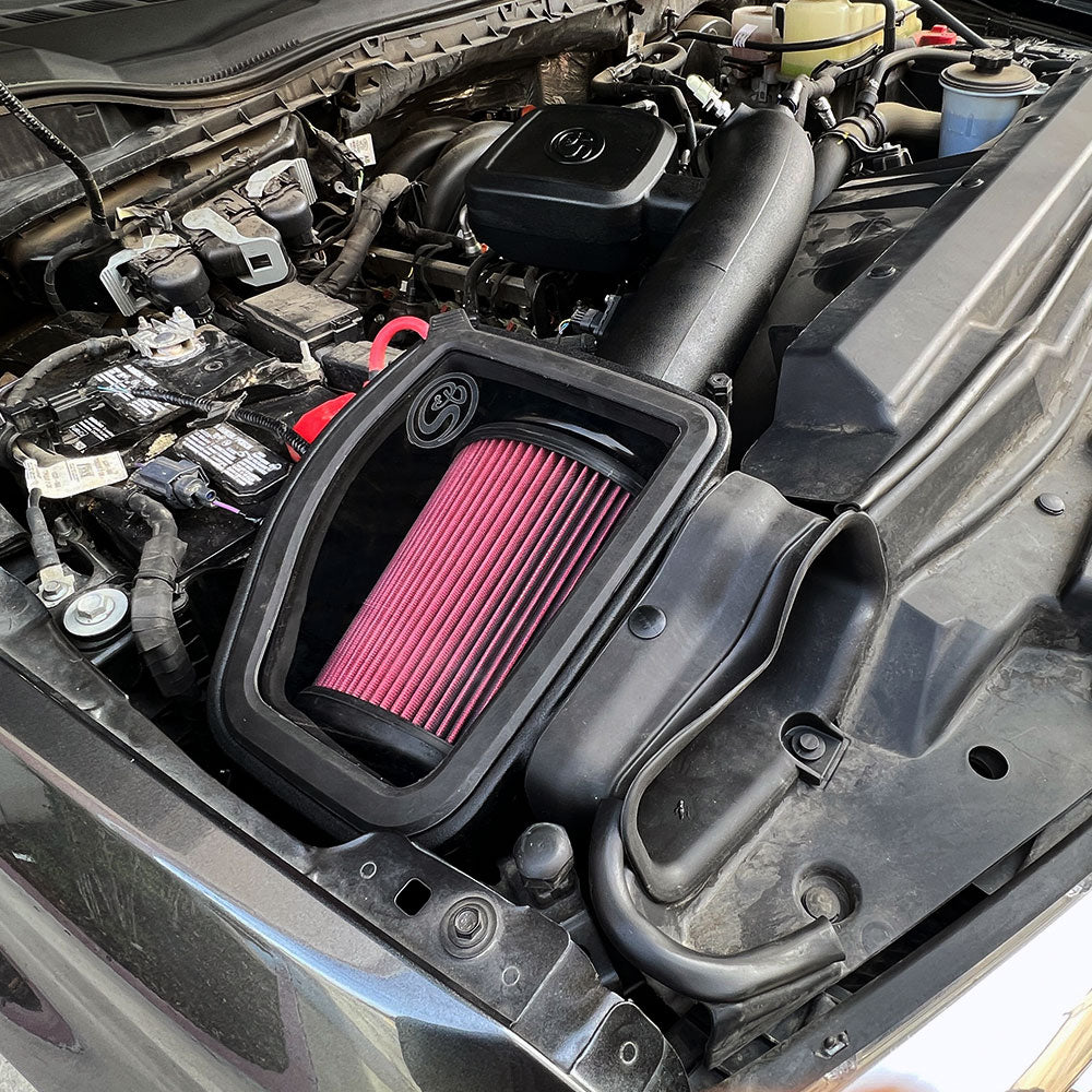 Cold Air Intake for '20-22 Ford F250/F350 7.3L Gas w/ Cotton Cleanable Filter S&B display