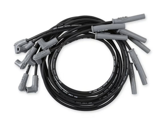 Universal Super Conductor Spark Plug Wire Set LS Engines Front View Black
