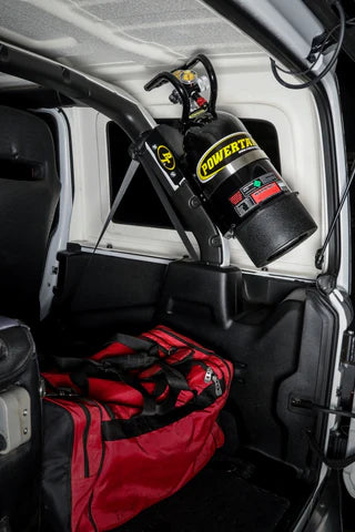 10 lb. JL/JLU Edition Power Tank | Candy Red | HP250i Regulator | 2 Door JL Passenger Side Sports Bar Mount