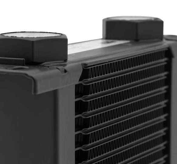 Earl's UltraPro Oil Cooler - Black - 25 Rows - Narrow Cooler Front View Black
