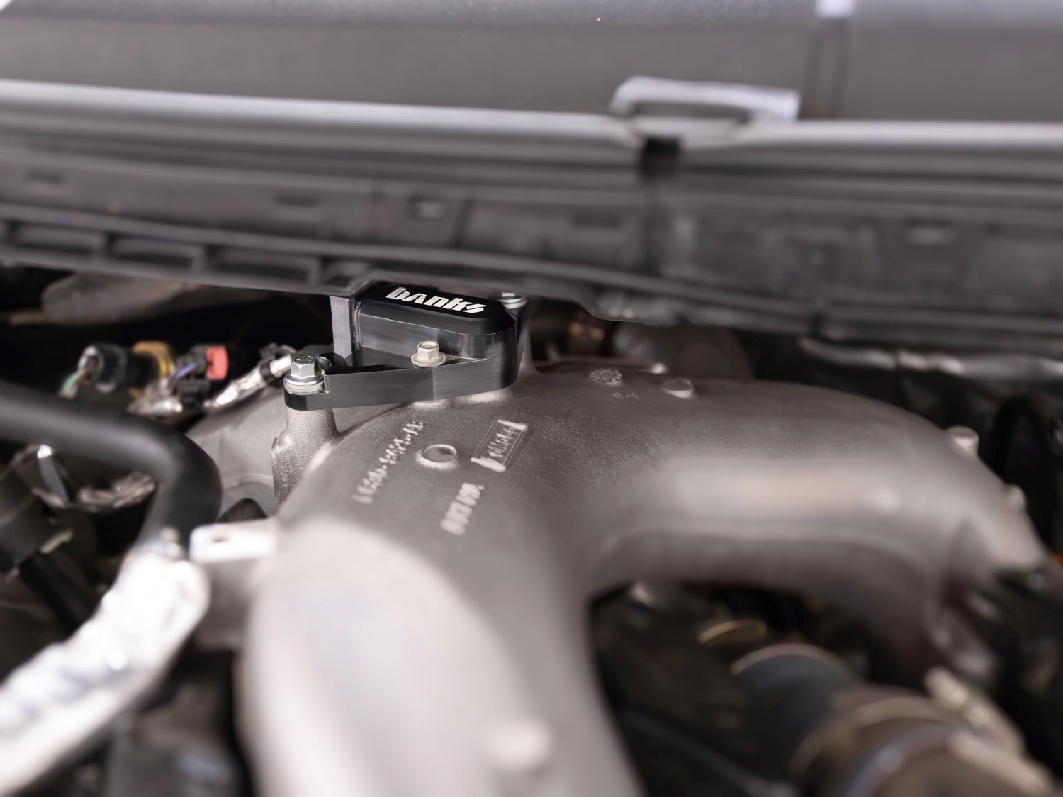 '20-24 Ford 6.7L MAP Sensor Relocation Kit Close-up Display on vehicle