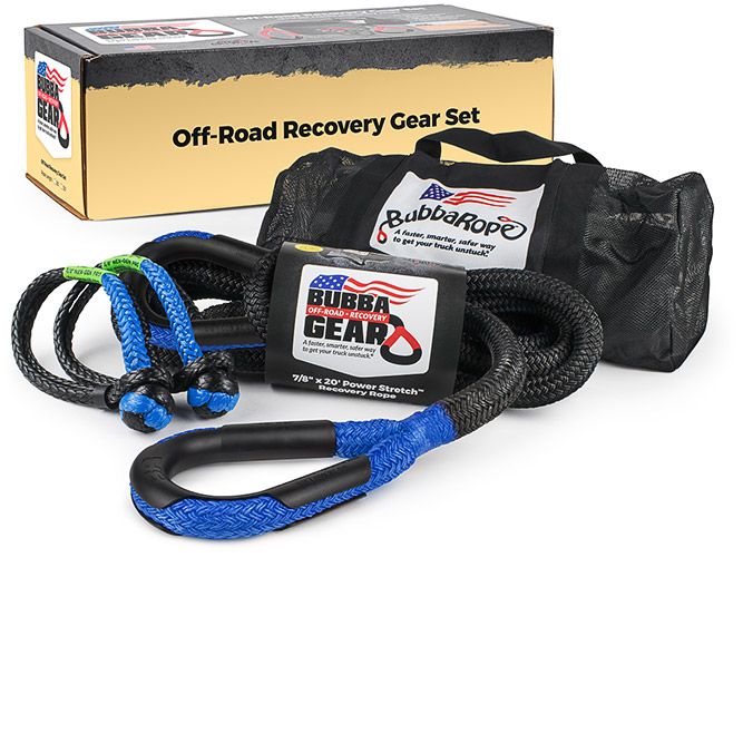 1/2" NexGen PRO Gator-Jaw® Synthetic Soft Shackle - Blue and Black Display of Included Parts