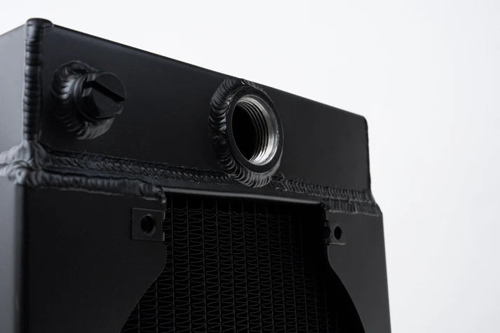 The KING Cooler - Ultimate Drag Race Radiator w/ SPAL Fan & Mounting Kit Front View