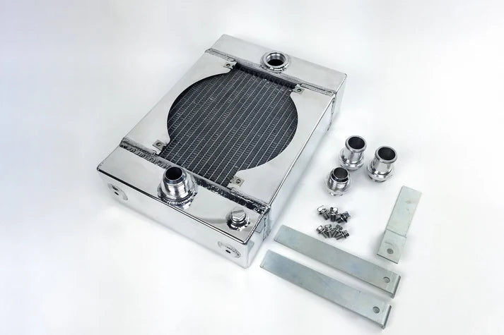 The KING Cooler - Ultimate Drag Race Radiator w/ SPAL Fan & Mounting Kit Front View