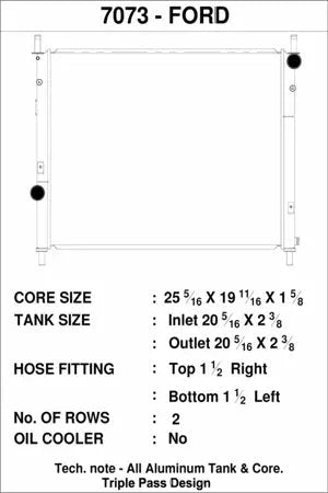 S550 Ford Mustang GT / Bullitt / GT350 / V6 All-Aluminum Radiator