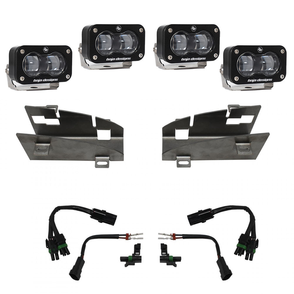 21+ Ram TRX/19-22 Ram 1500 Rebel Dual S2 SAE Fog Pocket Light Kit Clear Display of Included Parts