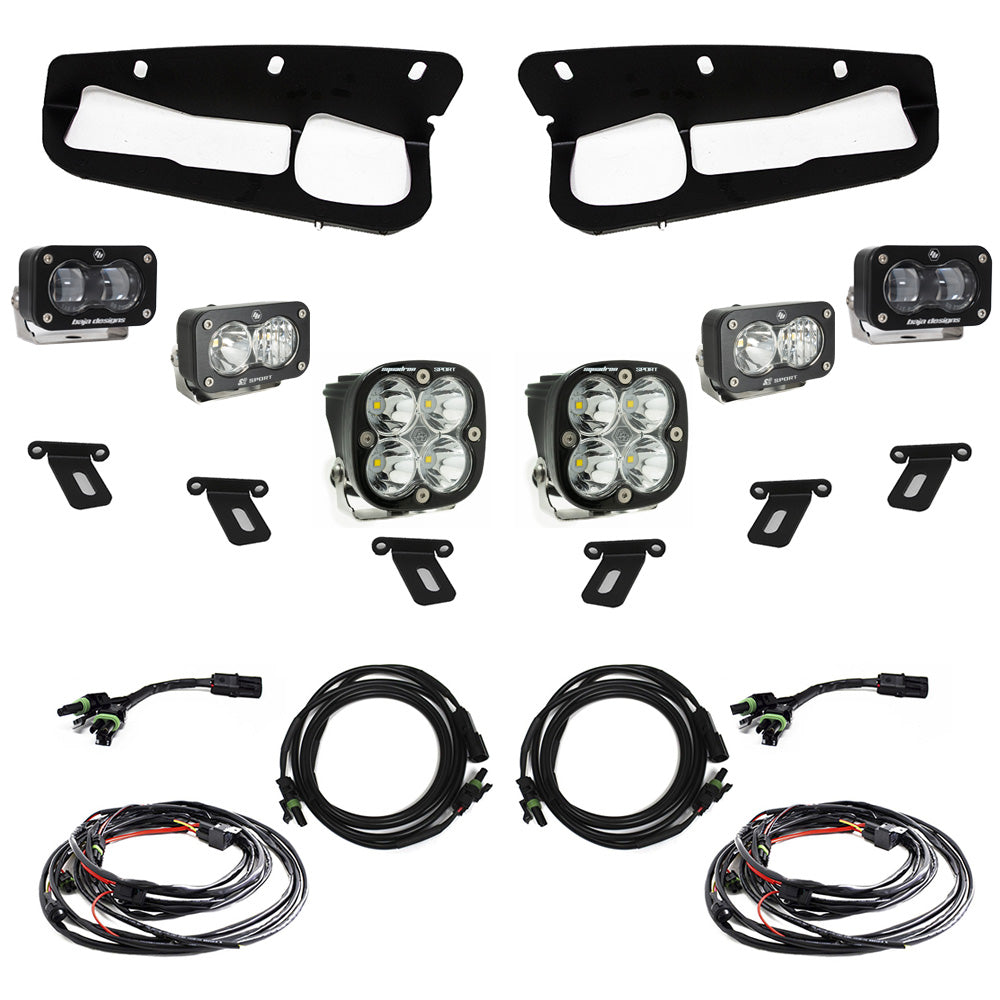 2021+ Ford Bronco S2 SAE “Sportsmen” Fog Pocket Light Kit Clear Toggle Switch Display of Included Parts