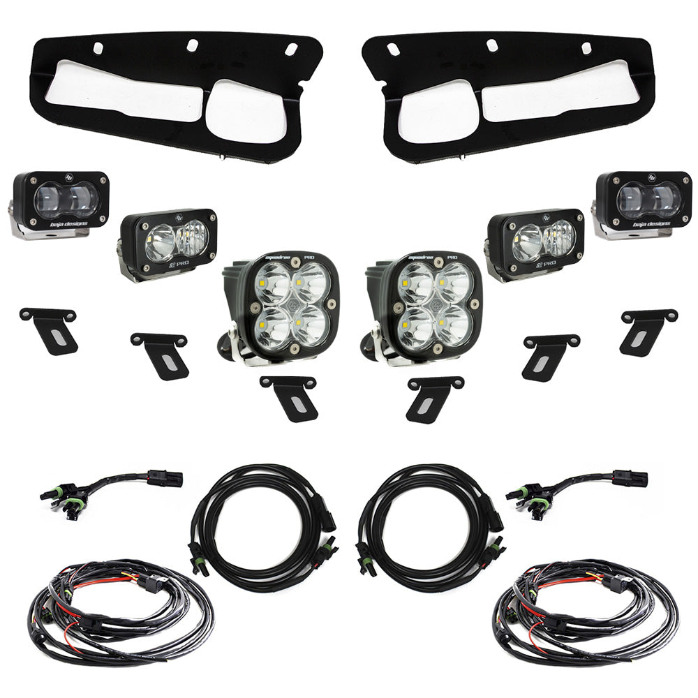 2021+ Ford Bronco S2 SAE “Pro” Fog Pocket Light Kit Clear Toggle Switch Display of Included Parts