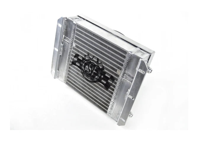 13.8in x 10in Dual Fluid Bar & Plate HD Oil Cooler w/9in SPAL Fan Front View