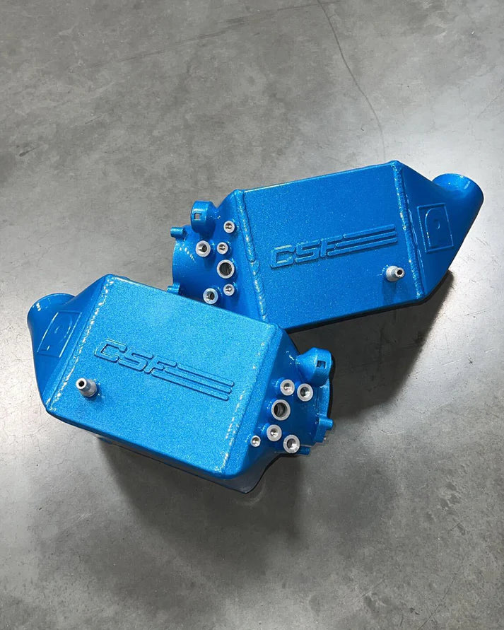 BMW F1X M5 & M6 Twin Charge-Air-Cooler Set Front View Blue