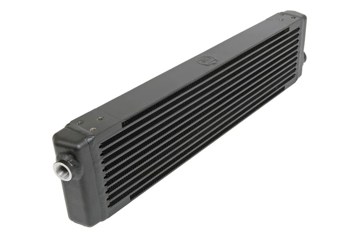 Universal Single-Pass Oil Cooler / IROC Porsche / M22x1.5 / 24L x 5.75H x 2.16W Front View