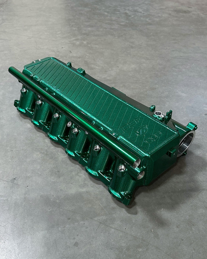 BMW Gen 1 B58 Charge Air Cooler Manifold Front View Green